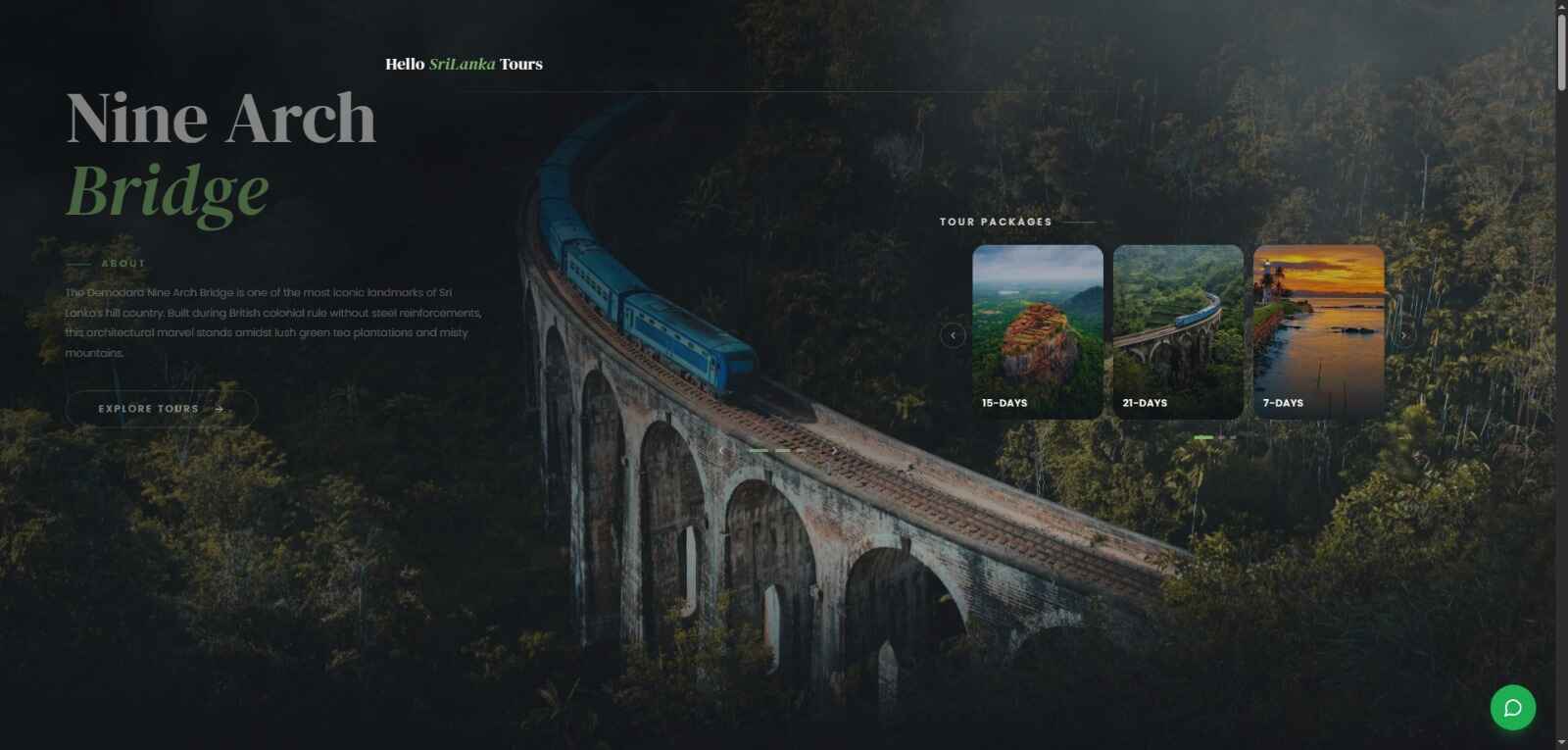 Hello Sri Lanka Tour website screenshot