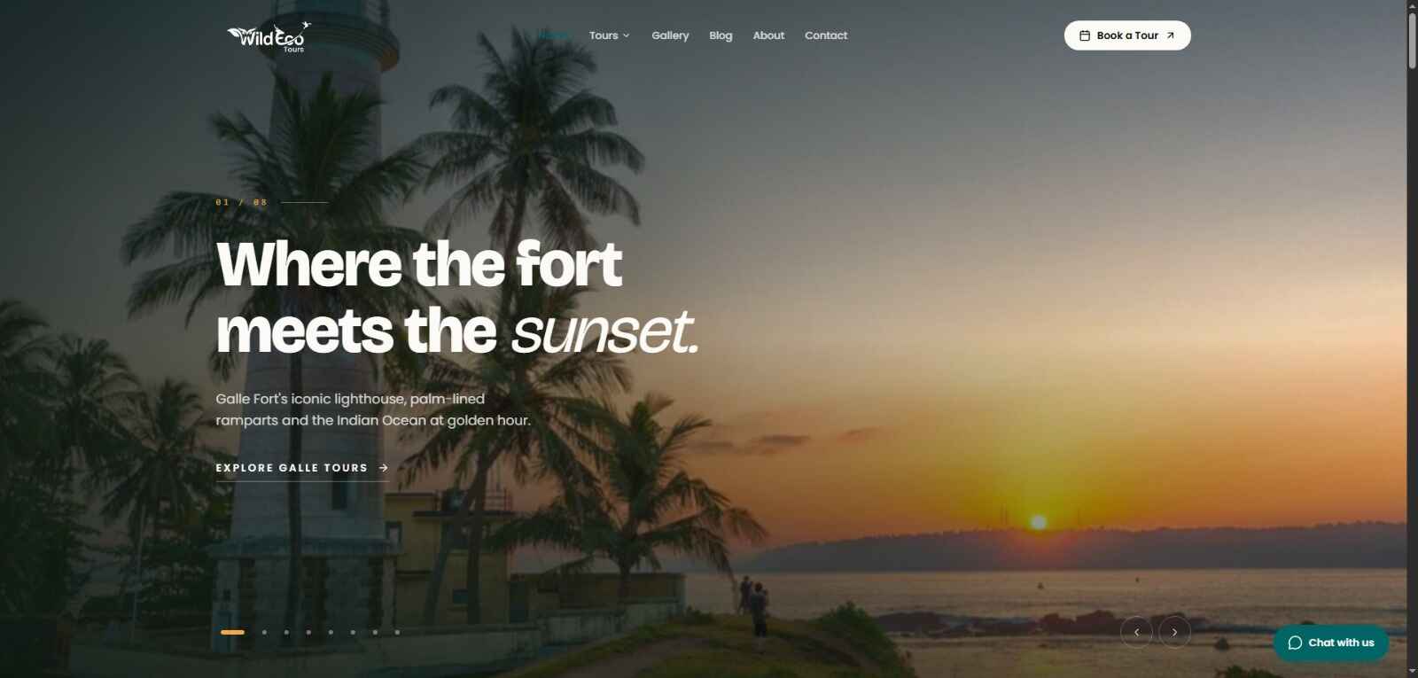 Explore Lanka Wild Tours website screenshot